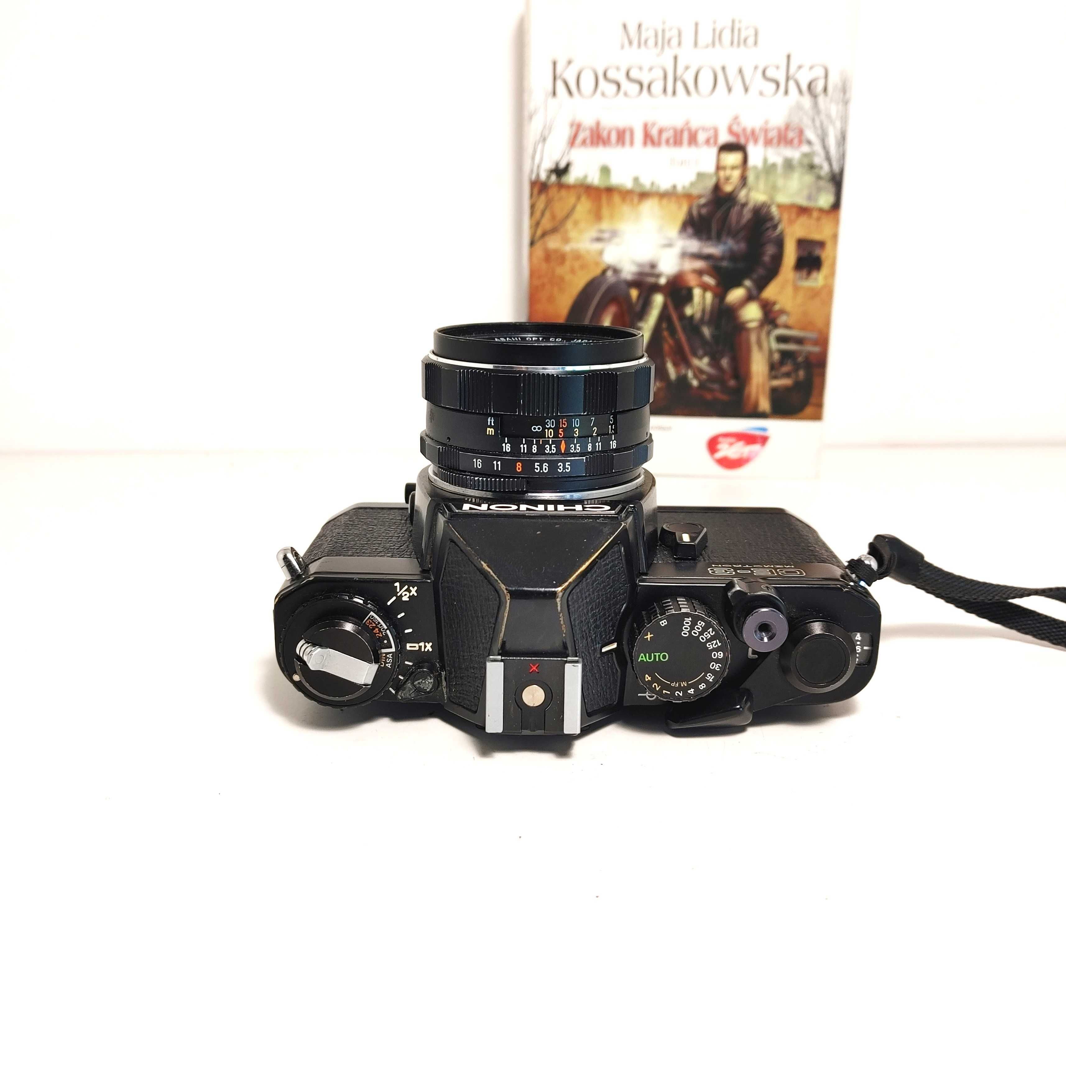 Lustrzanka analogowa CHINON CE-3 Memotron M42 SMC TAKUMAR 1:3,5 35 mm