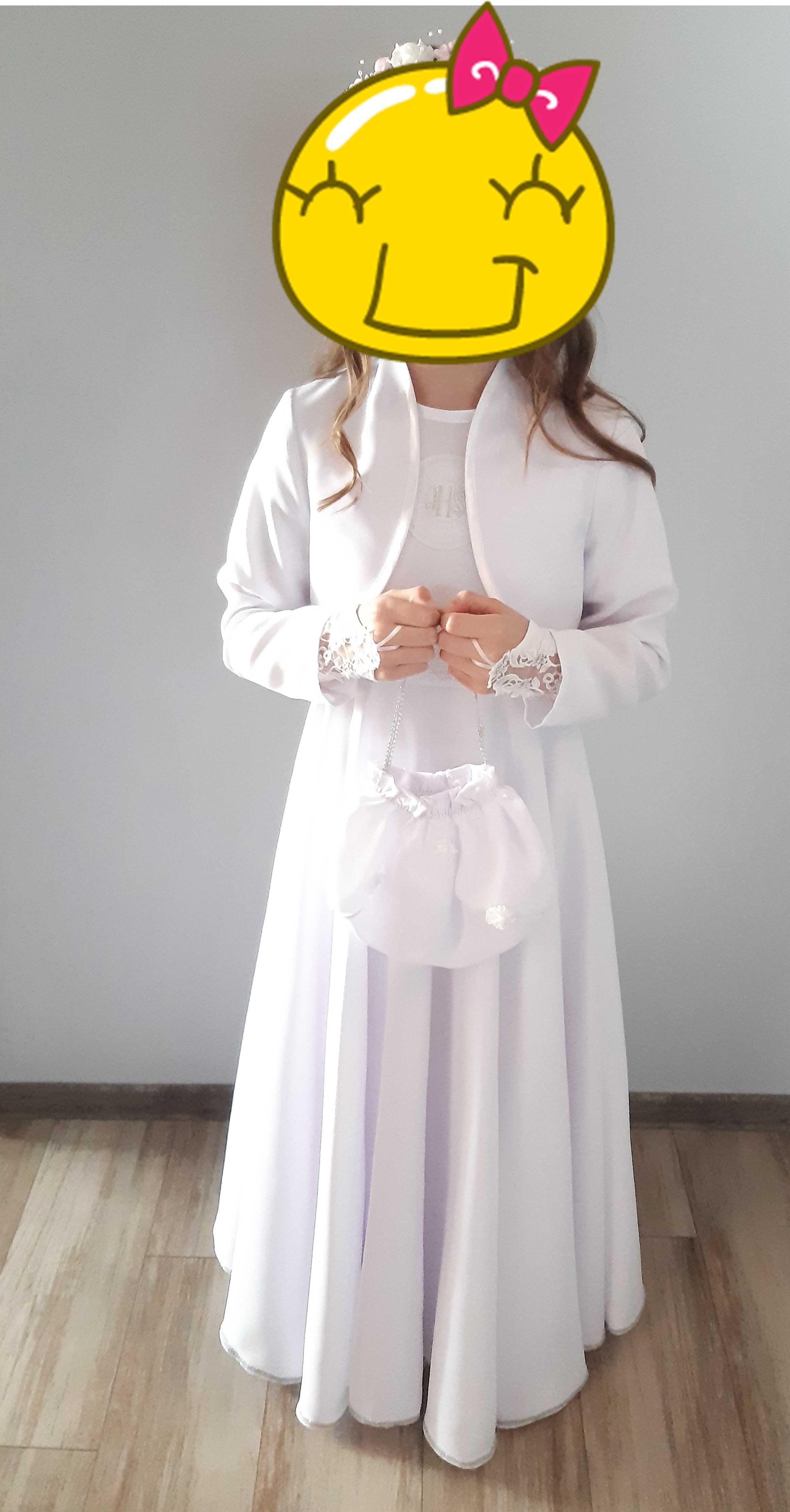 biała alba komunijna dla dziewczynki sukienka