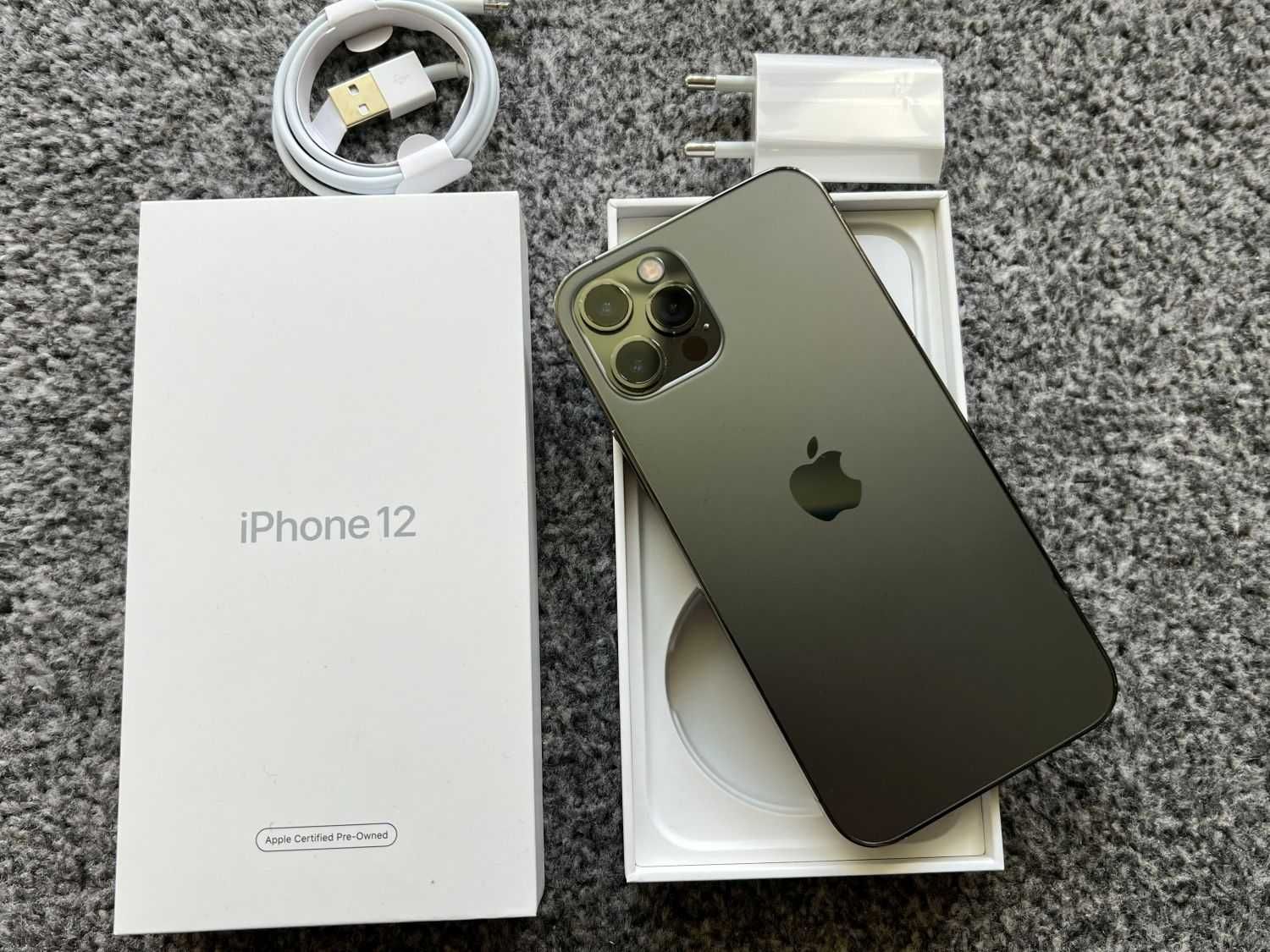 iPhone 12 Pro 128GB SPACE GREY Grafitowy Szary Bateria 97% Gwar SZKŁO