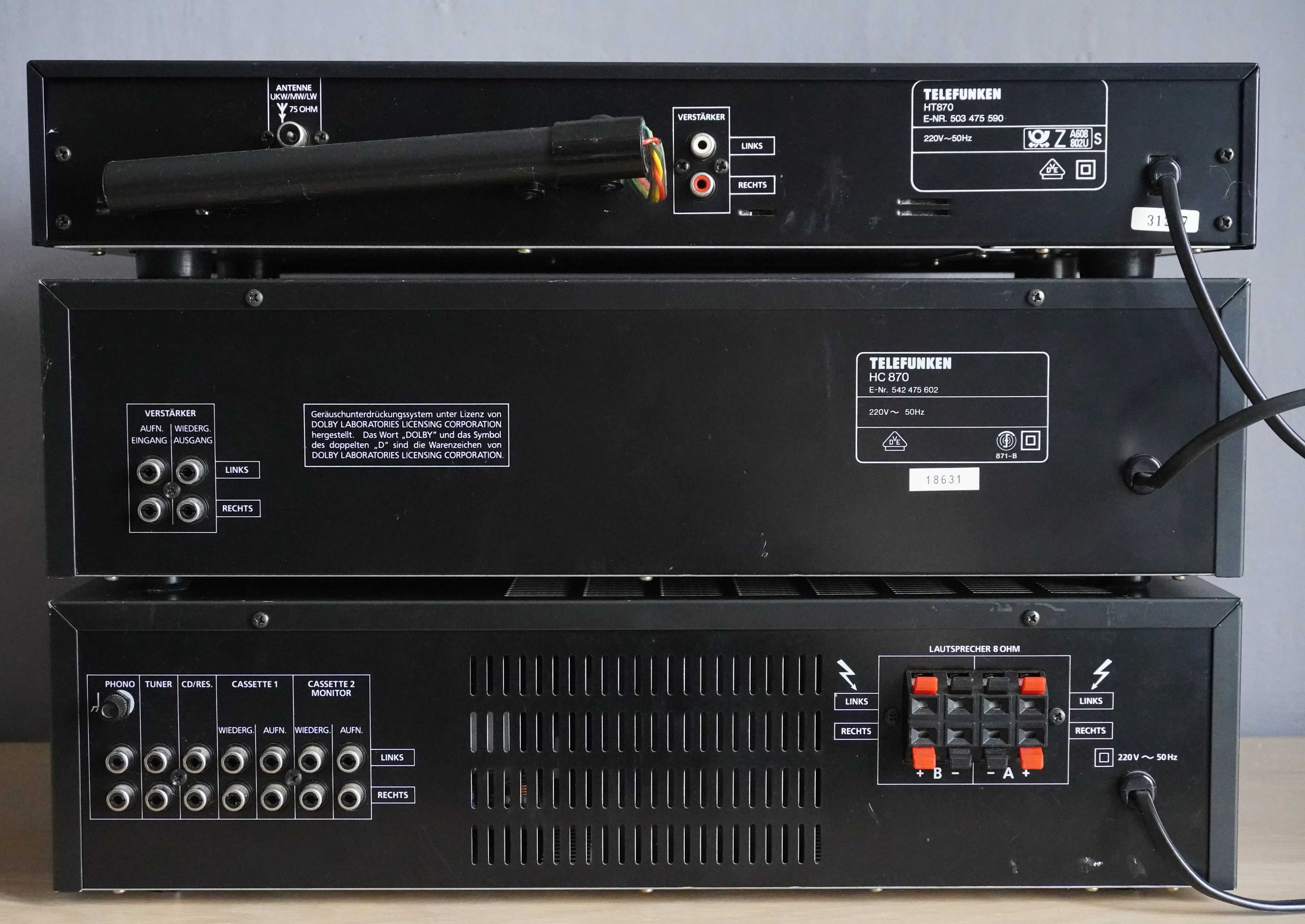 Wieża Telefunken HA 870 Wzmacniacz Magnetofon Radio