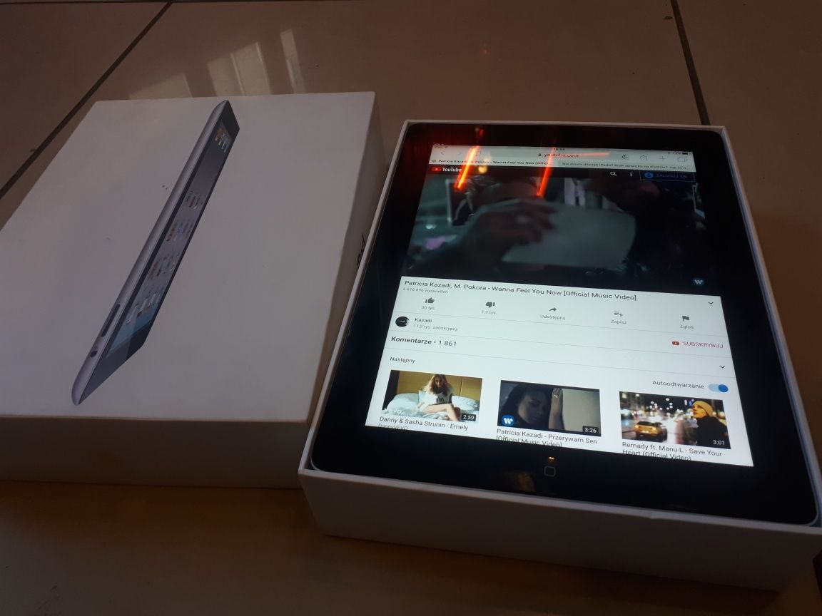 Ipad 2 retina 3g 32gb ios9 sluchawki silver gwarancja nowa ladowarka