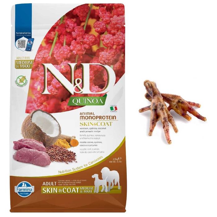 Farmina Dog N&D Quinoa Skin & Coat Adult Medium & Maxi venision 2,5 kg