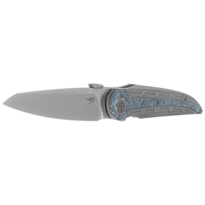 Nóż składany Bestech Prydwen Dark Grey Titanium/Blue Marbled Carbon