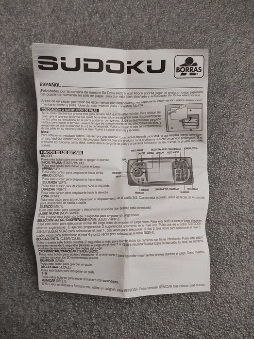 Jogo SUDOKU - Borras