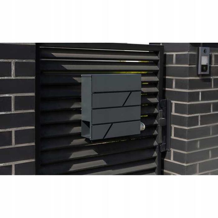 skrzynka na listy a4 antracyt duża na pocztę i gazety do domu