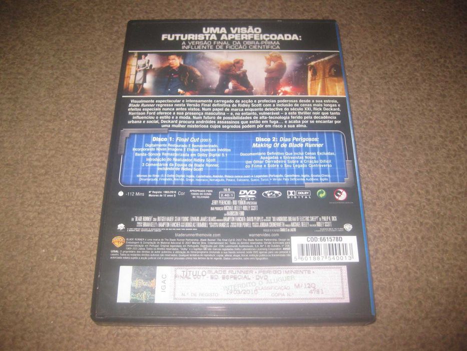 "Blade Runner" com Harrison Ford numa Edição Especial com 2 DVDs