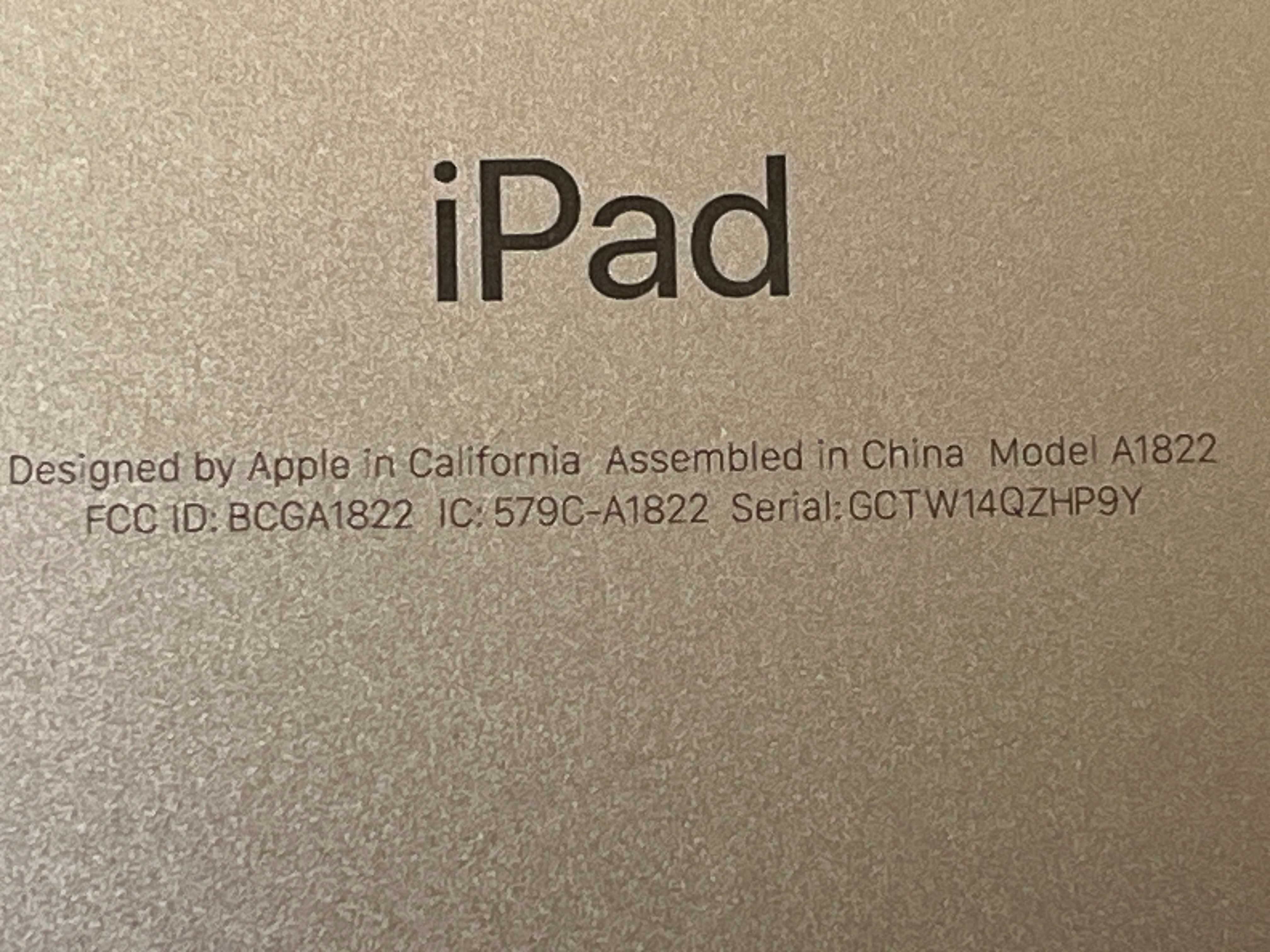 Apple iPad 5 128gb 2018 Wifi A1822