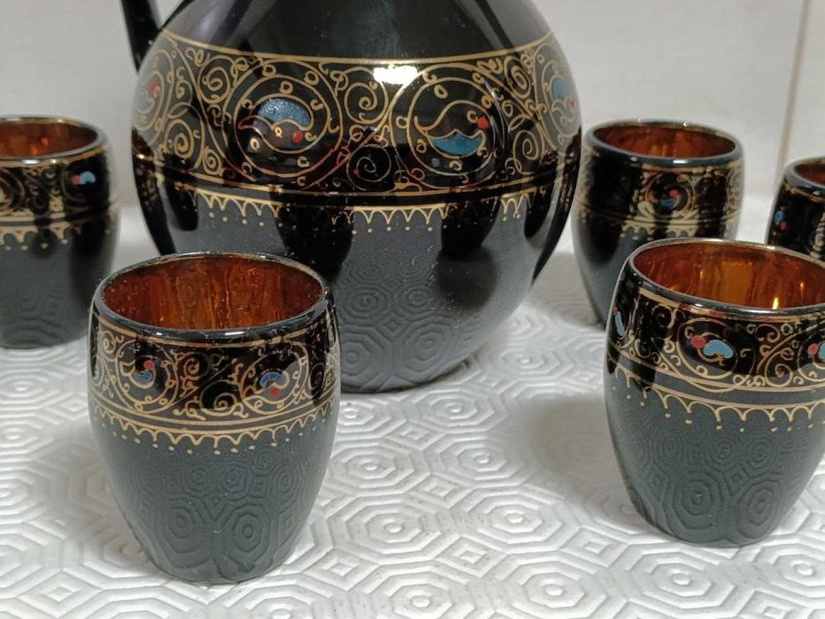 Conjunto de jarra licoreira com 6 copos de shot