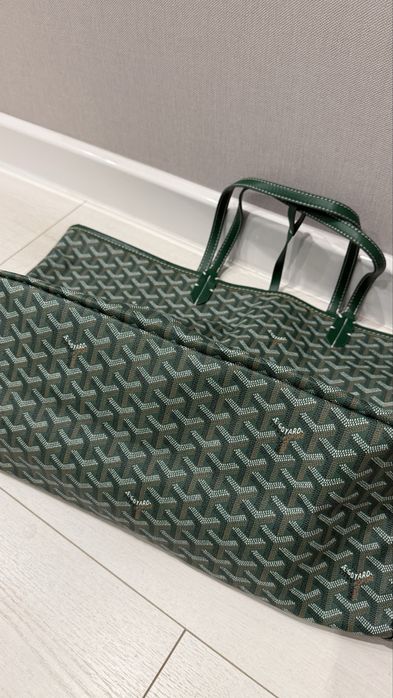Сумка велрка шоппер Goyard зелена