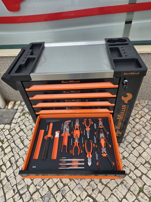 Carrinho de ferramentas 7 gavetas 6 completas novo