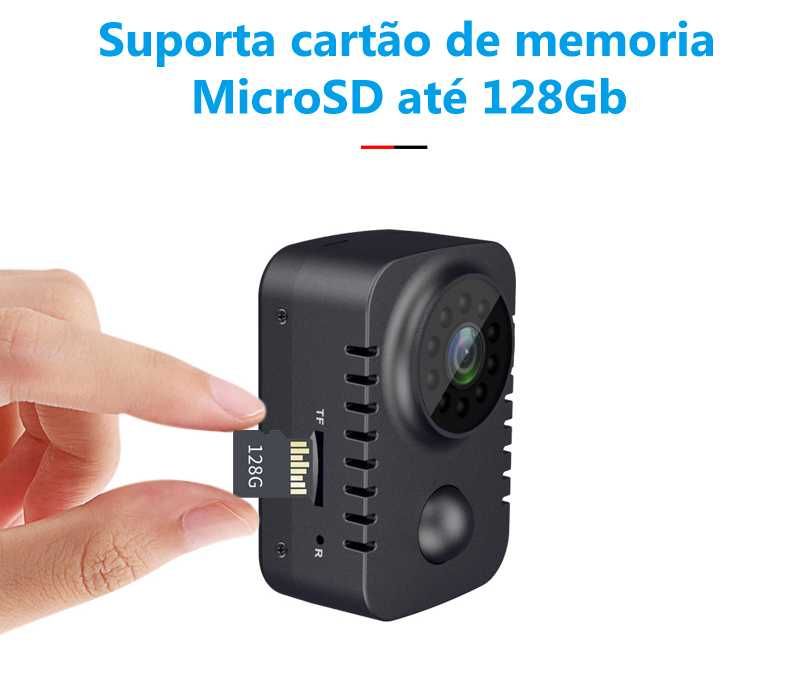 camera minuscula HD 1080p com sensor de movimento facil de trabalhar