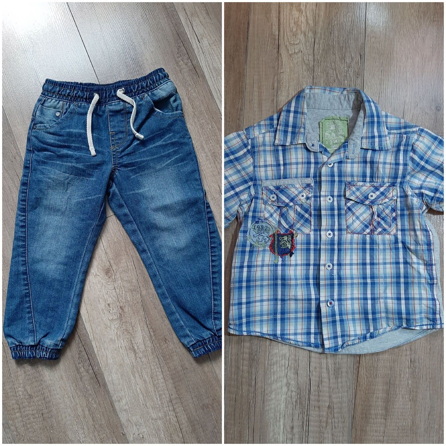 Spodnie jeansy CUBUS i koszula NEXT r.98