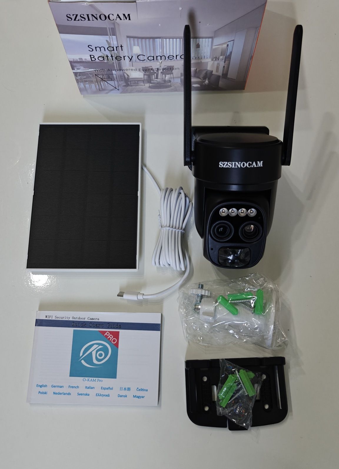 Kamera Solarna WiFi 8MP IP66 Obrotowa 2 obiektywy