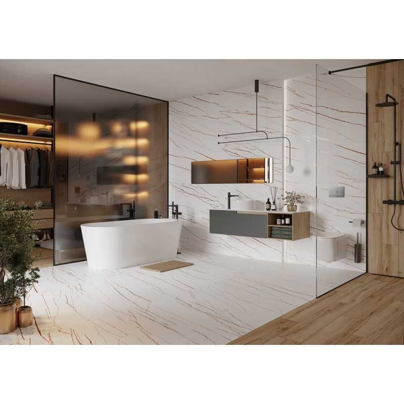 Gres Marquina white 60x120 lappato biały gres złote żyły miedź super