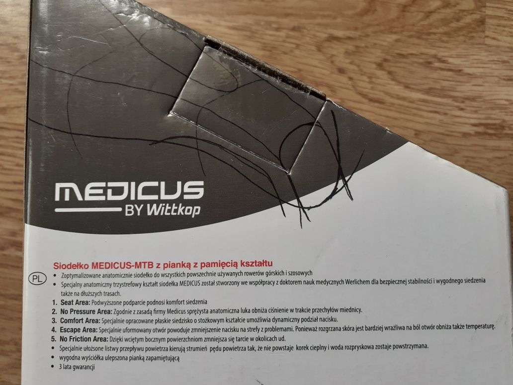 Siodełko rowerowe Medicus-MTB z pianką z pamięcią kształtu, nowe!