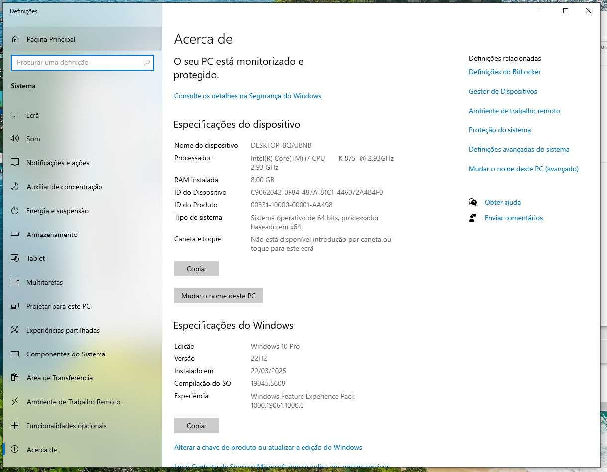 PC Desktop - I7 / 8 Gb RAM / SSD+HDD / EN9500GT