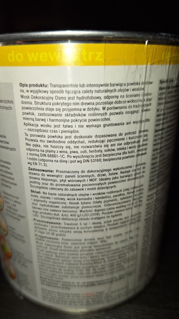 Wosk dekoracyjny OSMO biały transparent 0,75