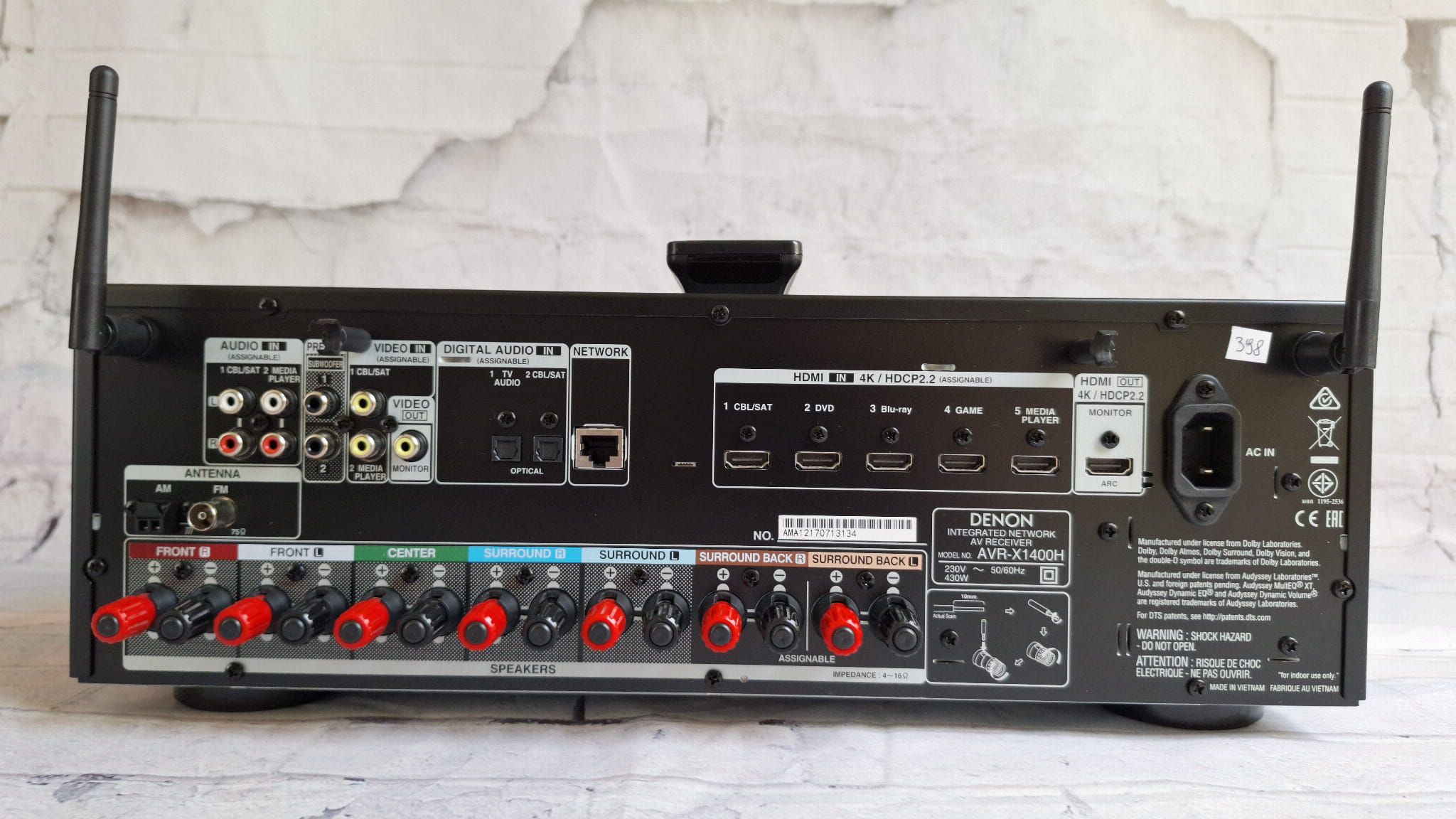7.2 Denon AVR-X1400 Wi-Fi BT Heos Atmos ARC