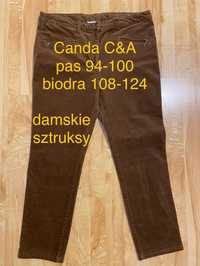 Canda C&A 44 2XL brązowe spodnie  damskie sztruksy spodnie Vintage