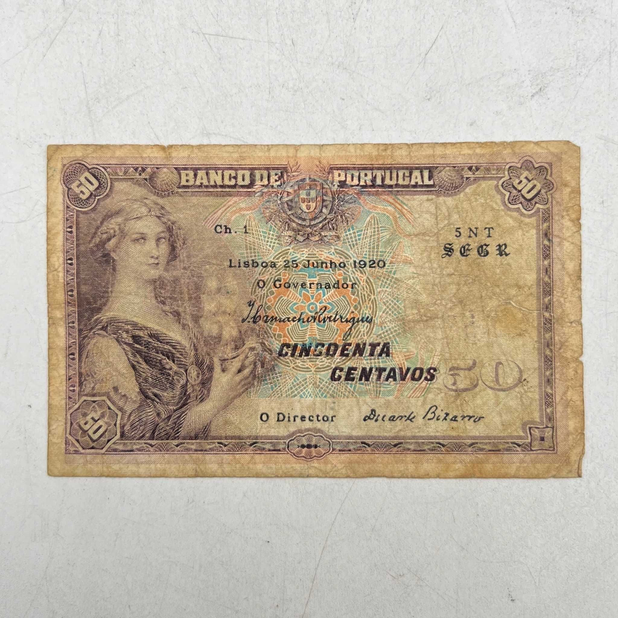 Nota 50 Centavos Rara 1920