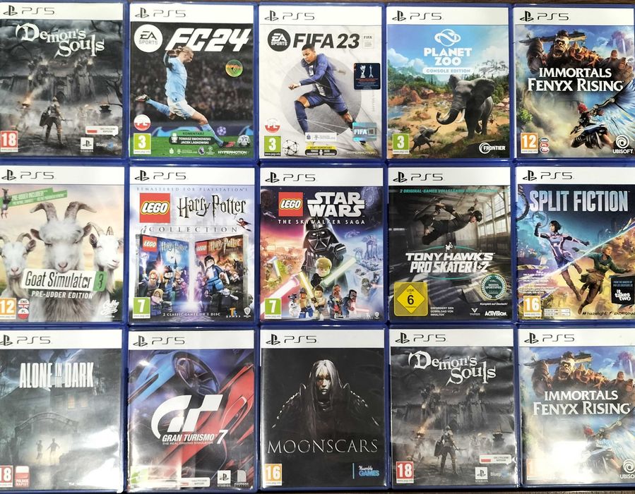 Gry na PS5 FC24, FIFA23, Lego Harry Potter, Star Wars, GT7...