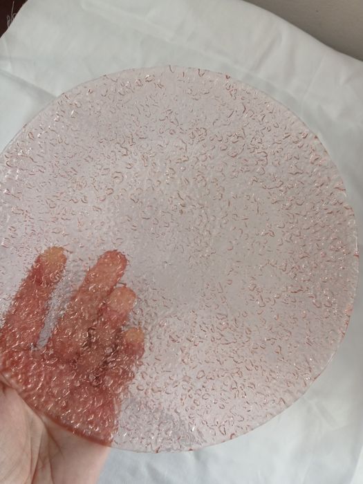 Ząbkowice PRL rozalinowy talerz Sahara 21 cm