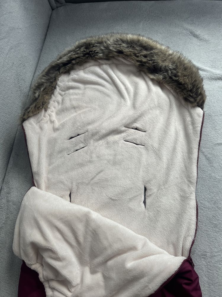 Śpiworek do wózka zimowy Jukki BURGUNDY WINTER