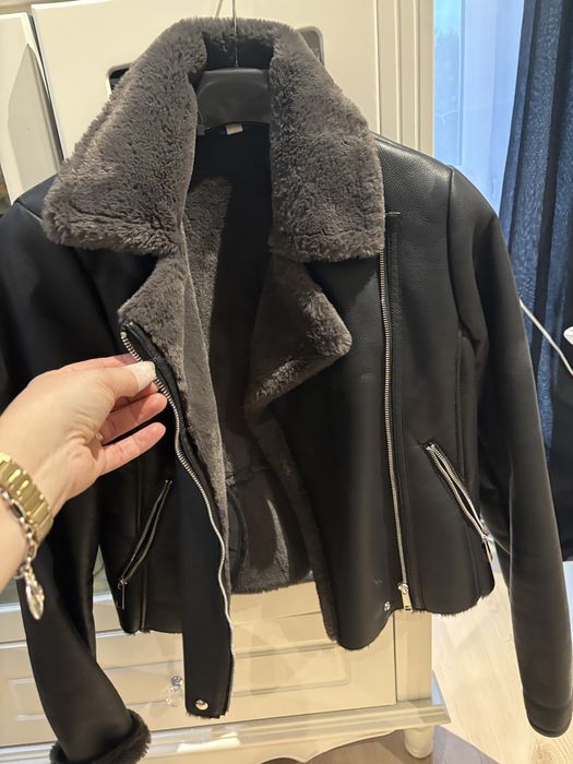 Kurtka  kożuszek Mango z ekologicznej skóry rozm. L