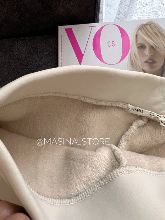 Нові лосини легінси Oysho Ойшо молочні бежеві M оригінал хутро мінус 7