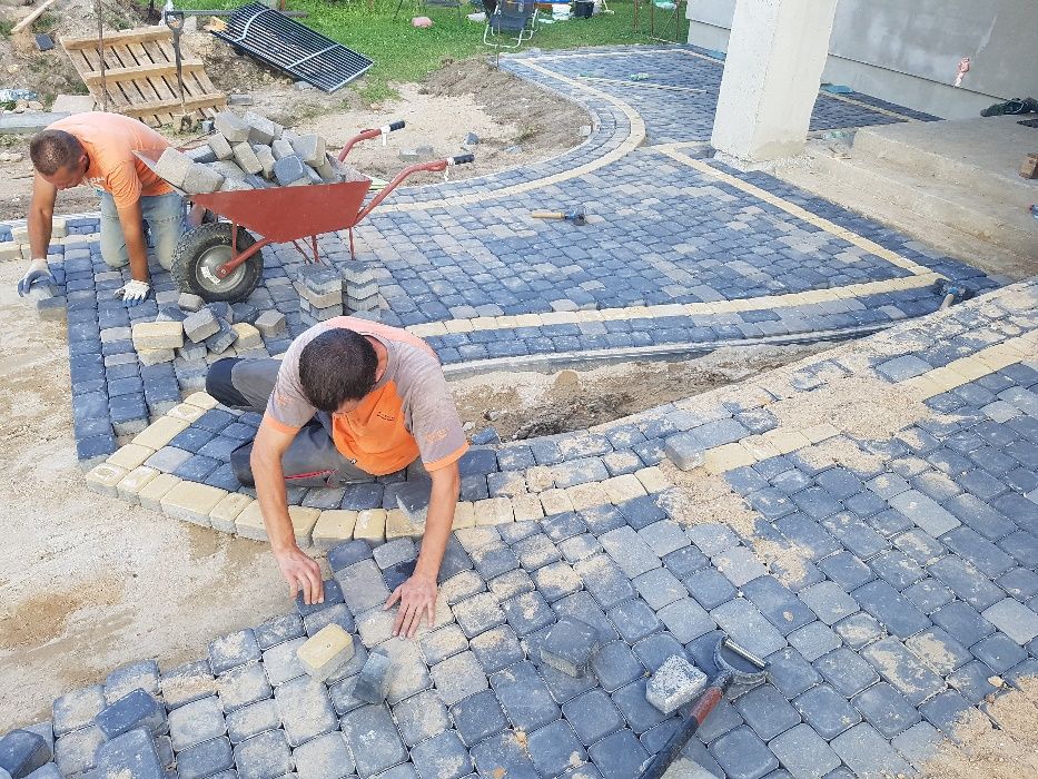 Układanie kostki brukowej, droga, podjazd, taras, ogrody, fundamenty