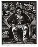 Władysław Skoczylas "Stary Góral" grafika drzeworyt 1928r