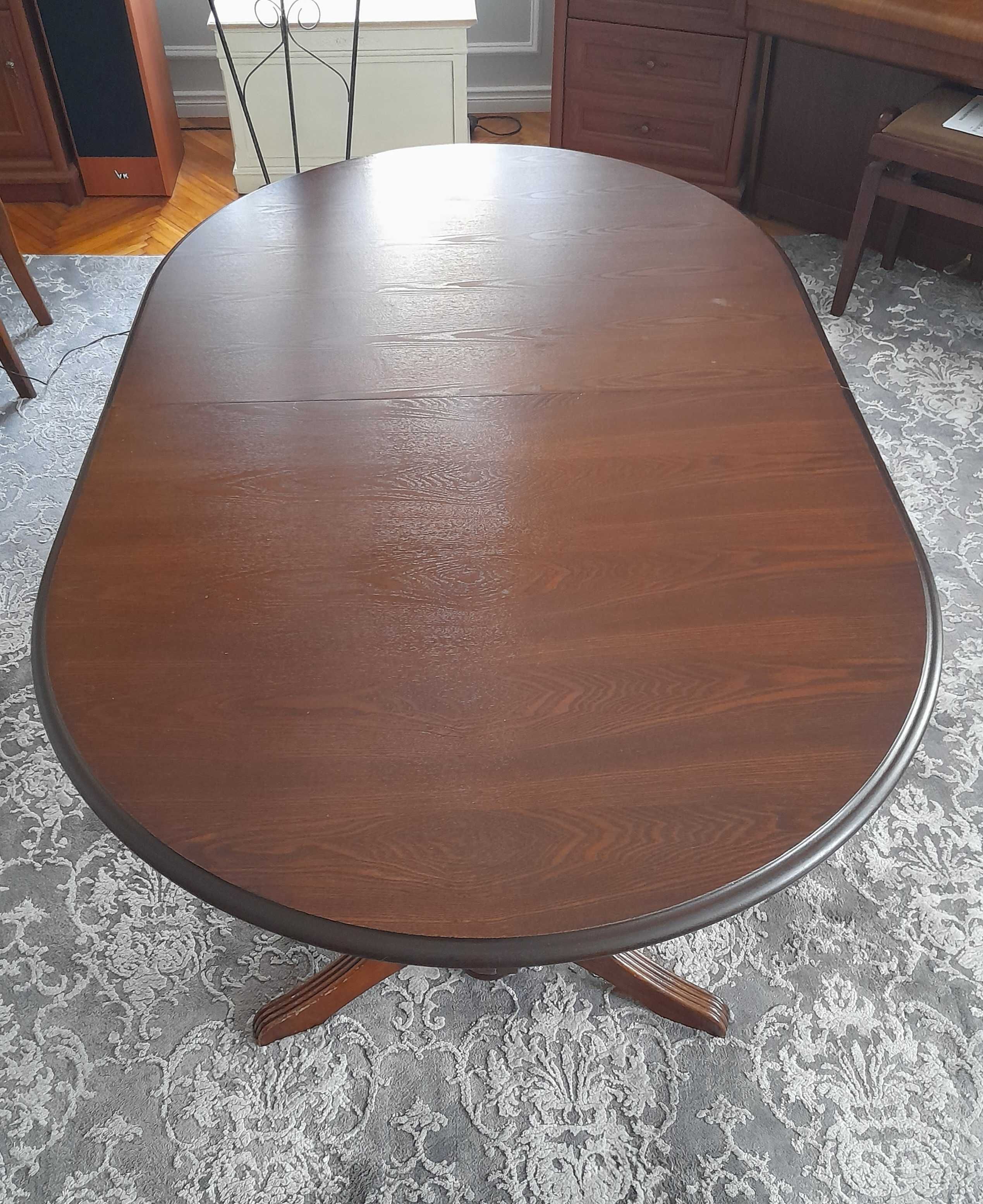 Stół owalny drewniany rozkładany 160cm do 280cm