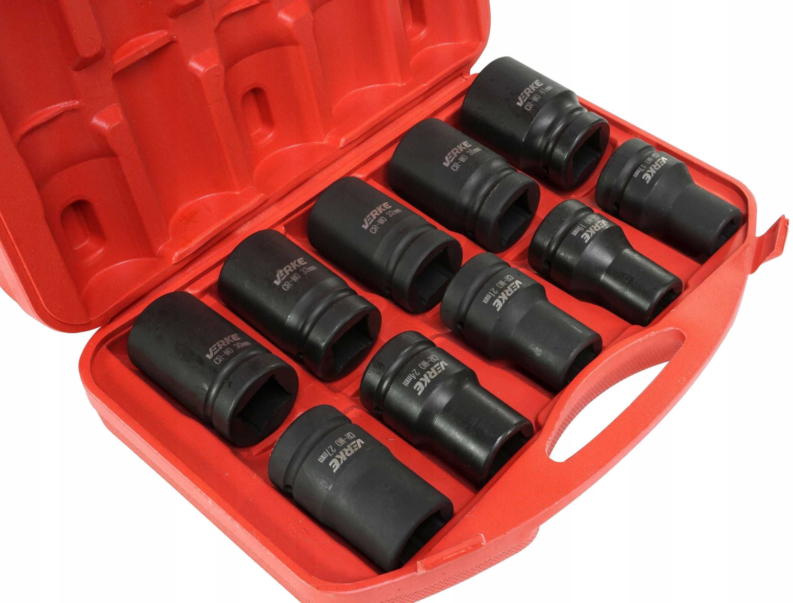 Zestaw nasadek udarowych długich Verke V39465 1" 17-41 mm 10 szt.