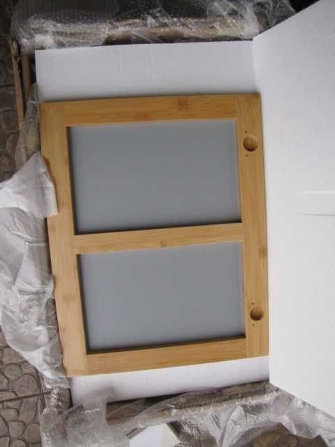 Szafka łazienkowa wisząca z lustrem i półkami bambusowa nowa