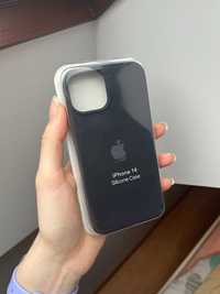 Case iPhone 14 etui silikonowe nowe logo apple czarne black