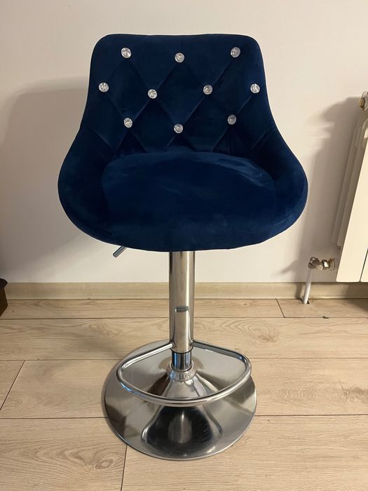 Hoker krzesło eleganckie granatowe
