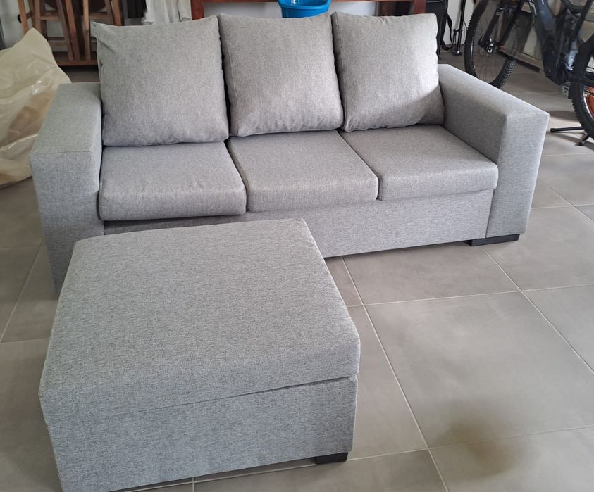 Sofá Cinzento com extensão para os pés!