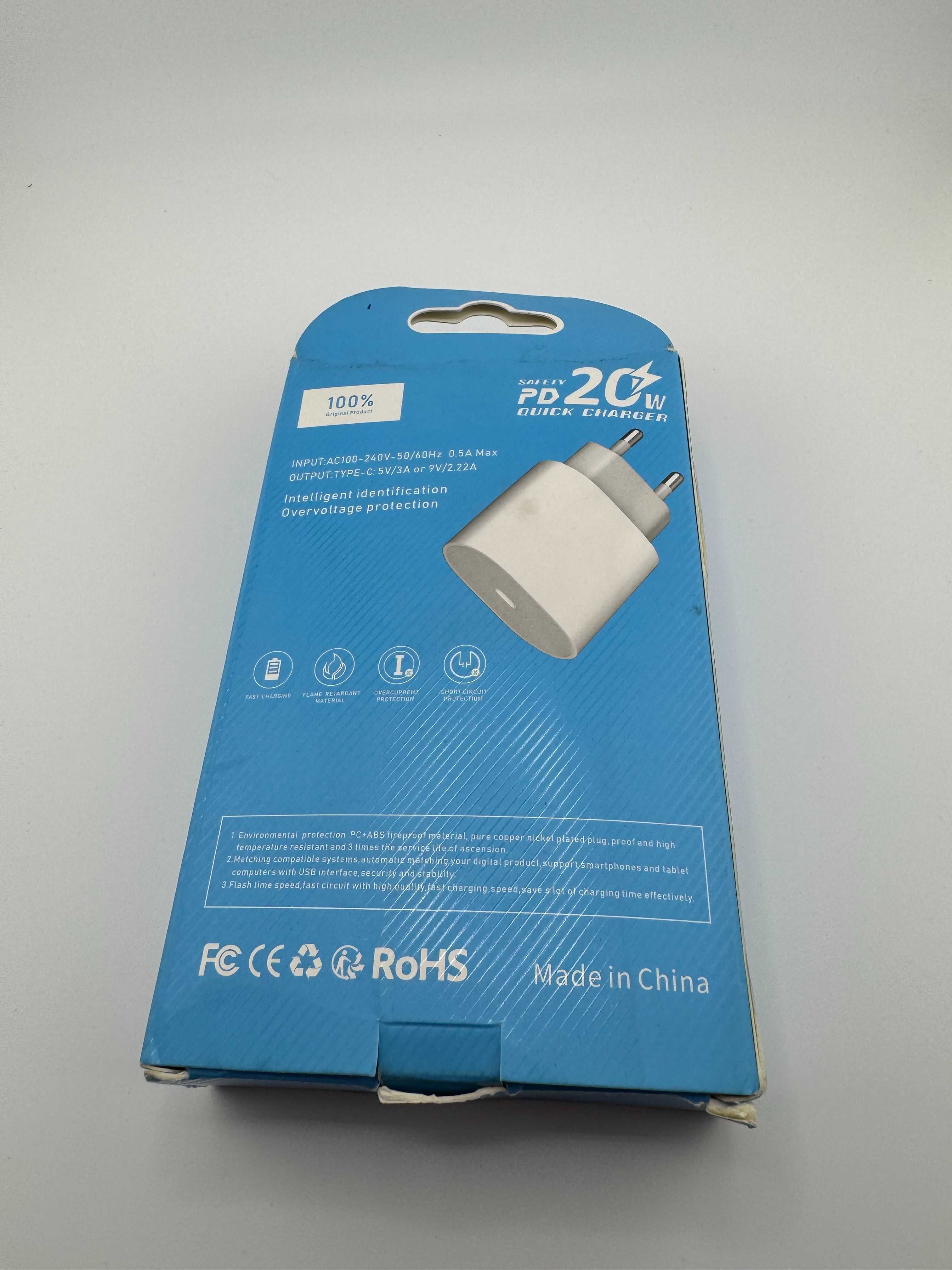 Kabel z kostką 20w c-lightning ładowarka iphone