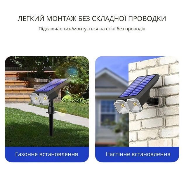 Вуличний світильник на сонячній батареї з датчиком руху (LL06)