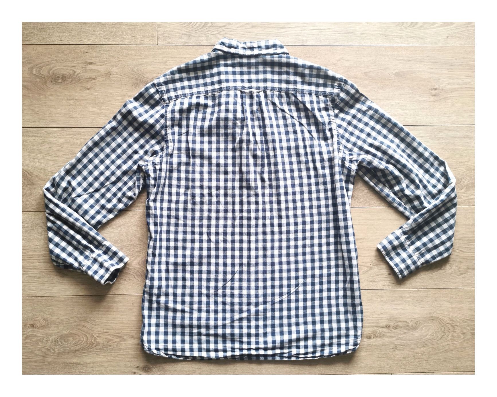 Koszula w kratkę H&M (S/36) #męska #unisex #granatowa
