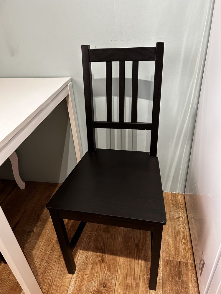 MELLTORP Stół, biały, 75x75 cm, krzesla STEFAN