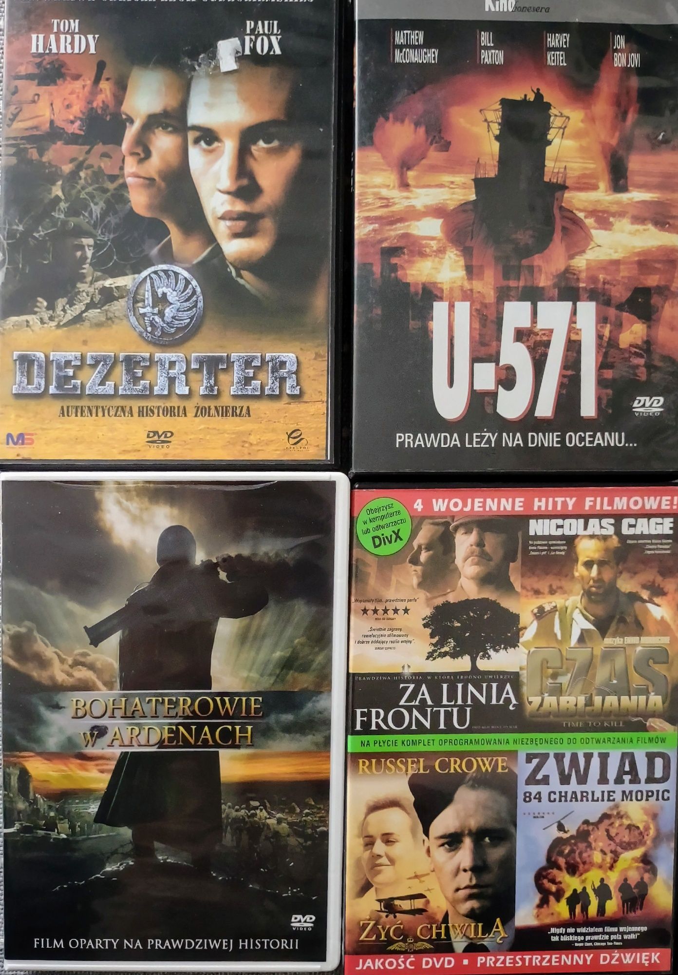 4 Filmy DVD wojenne
