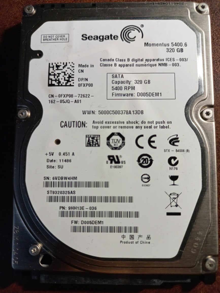 Продам  вінчестер для ноутбука Seagate 320 ГБ