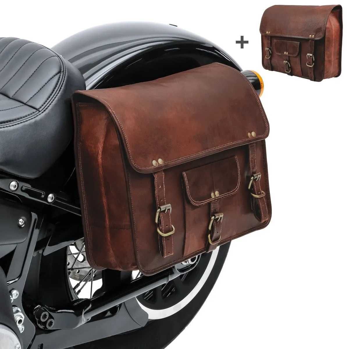 Alforges moto Par Saco Vintage Castanho