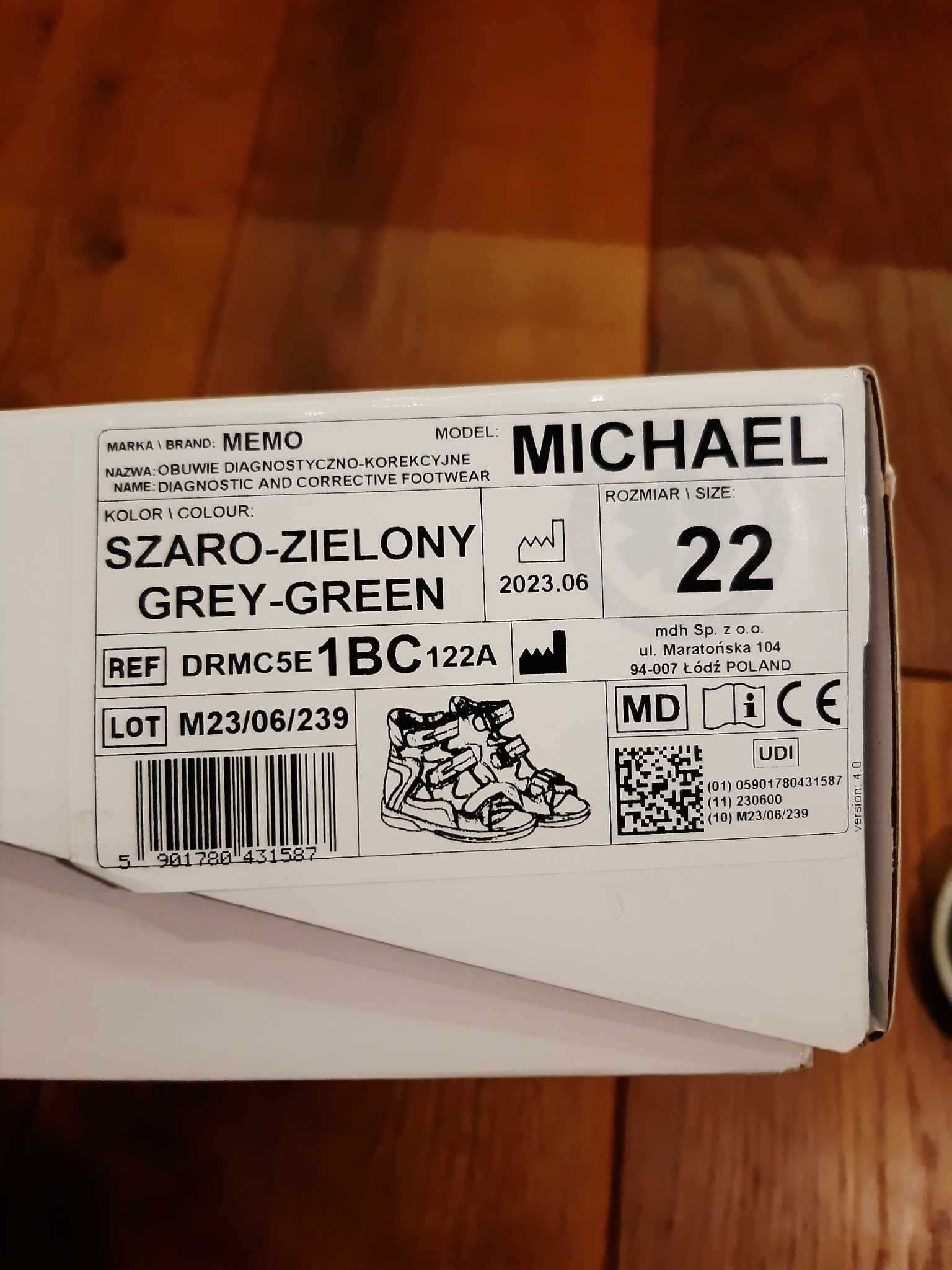 Buty, sandały chłopięce korekcyjne Memo Michael rozmiar 22