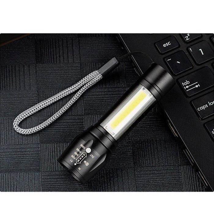 _Многофункциональный USB аккумуляторный COB светодиодный фонарик-