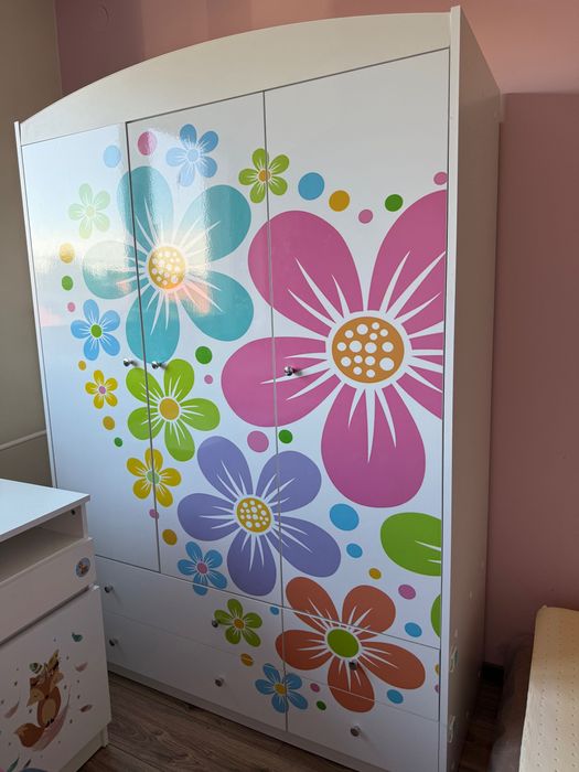 Szafa, komoda, łóżko do pokoju dziecięcego Happy Babies stan bdb