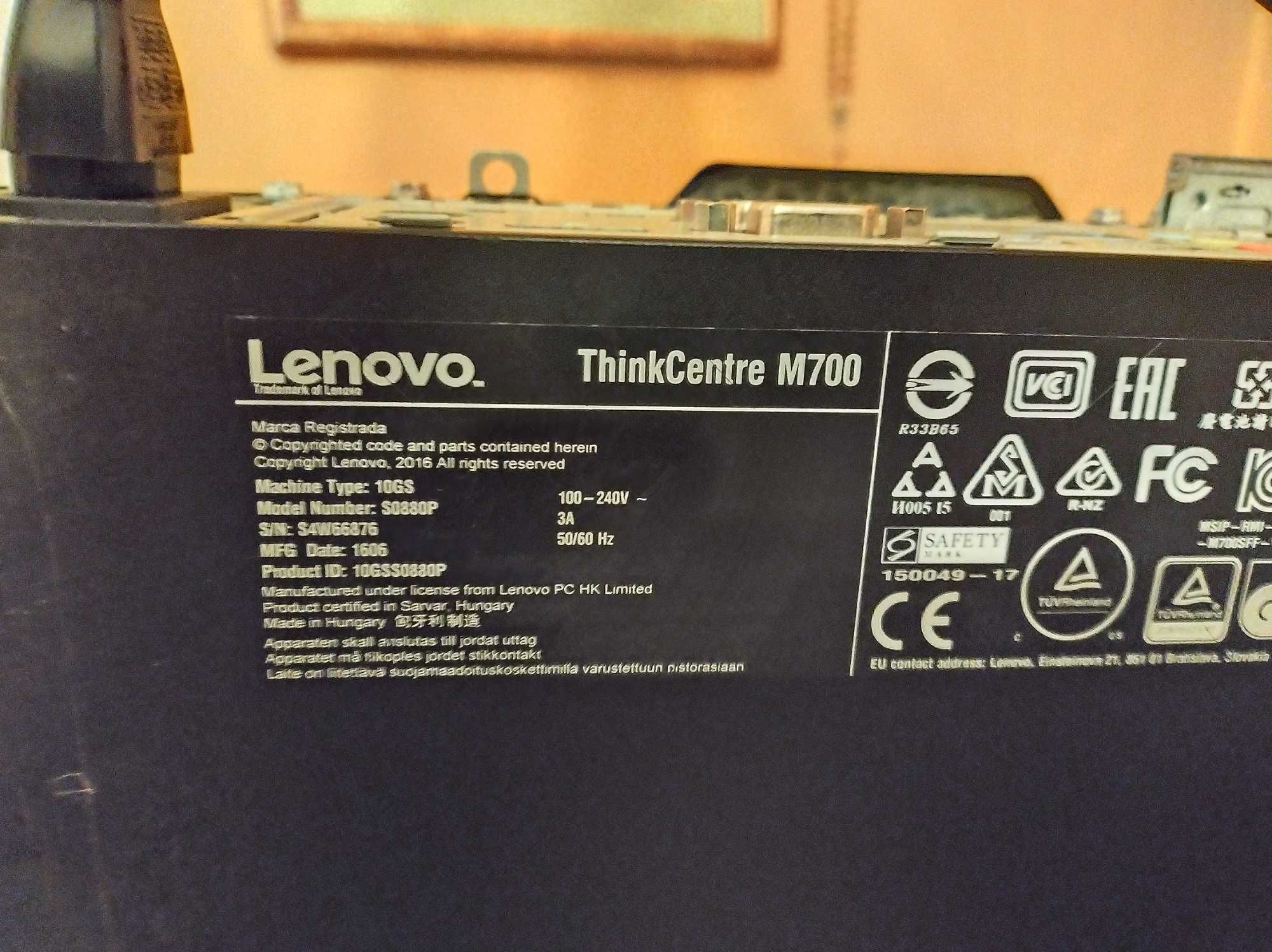 Lenovo Think Center M700 komputer stacjonarny z Windowsem + monitor