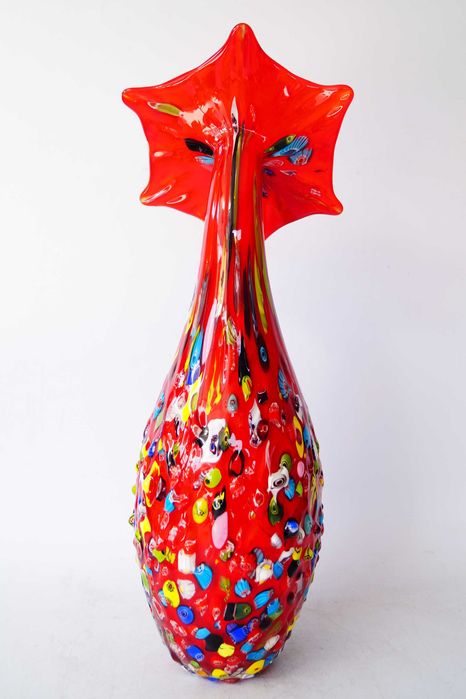 Szkło Murano style wazon 3D cały wypukły design piękny