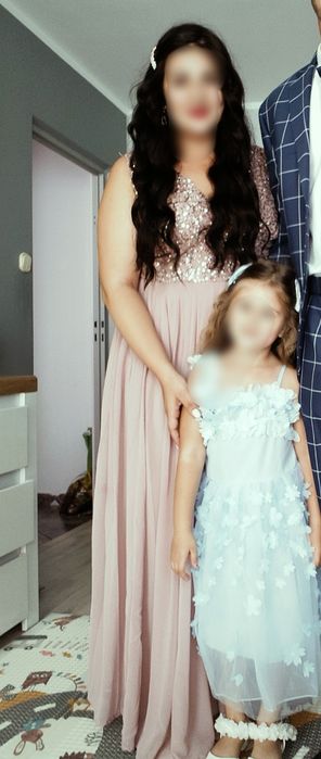 Sukienka plus size 46 XXL wesele, długa suknia, cekiny